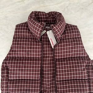 Madewell cropped plaid puffer vest